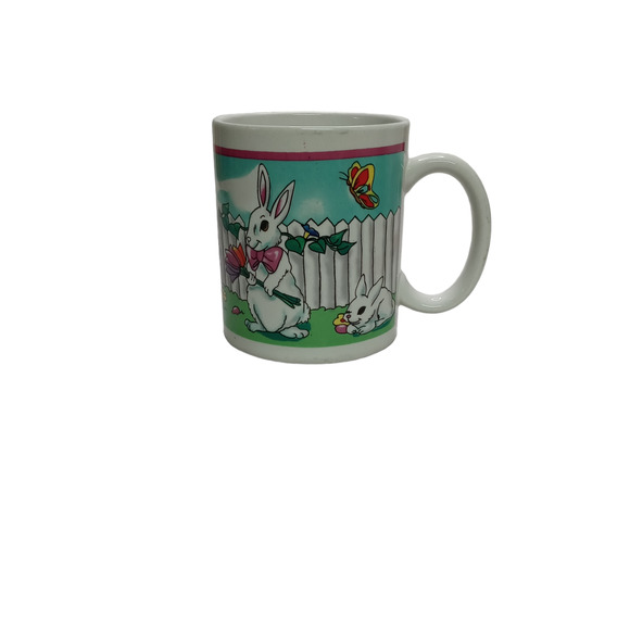 🐇 Easter Bunny Mug ☕ Vintage Spring Garden Egg Hunt Cup - Picture 10 of 11